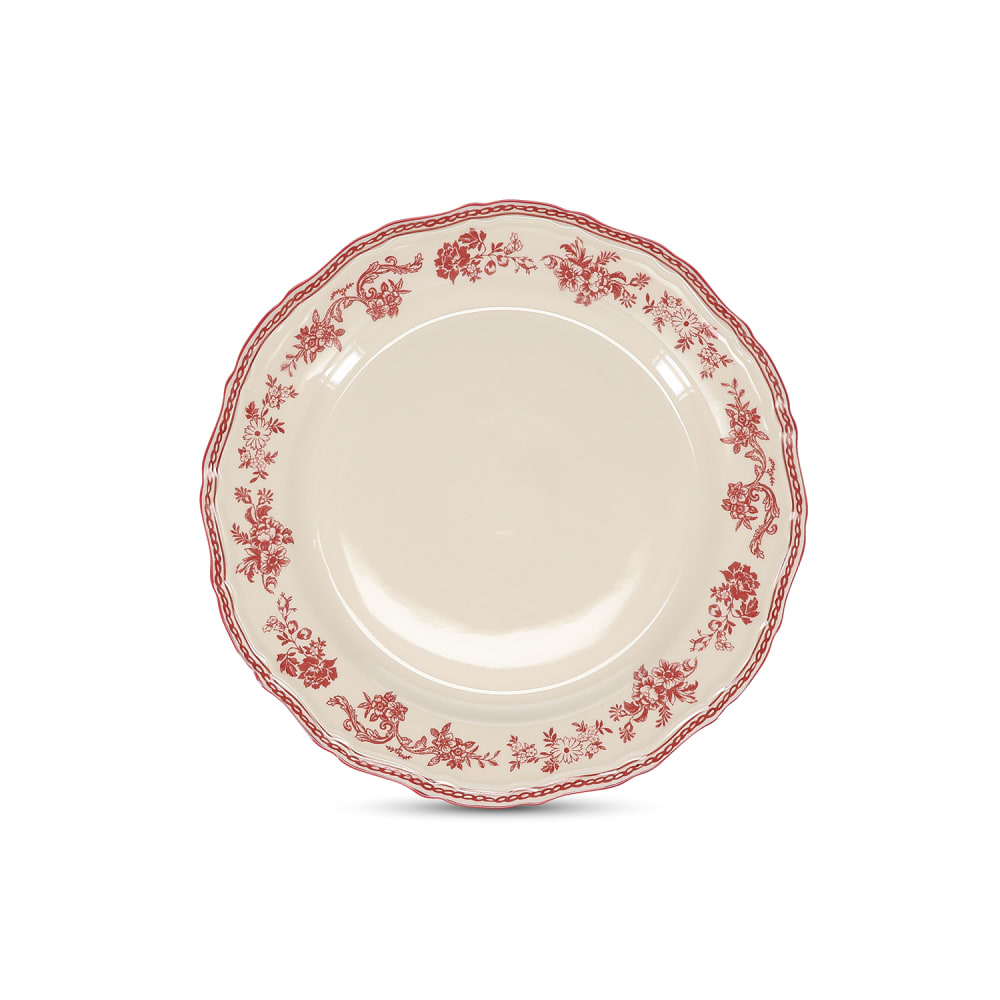 Lot de 4 assiettes rouge - porcelaine