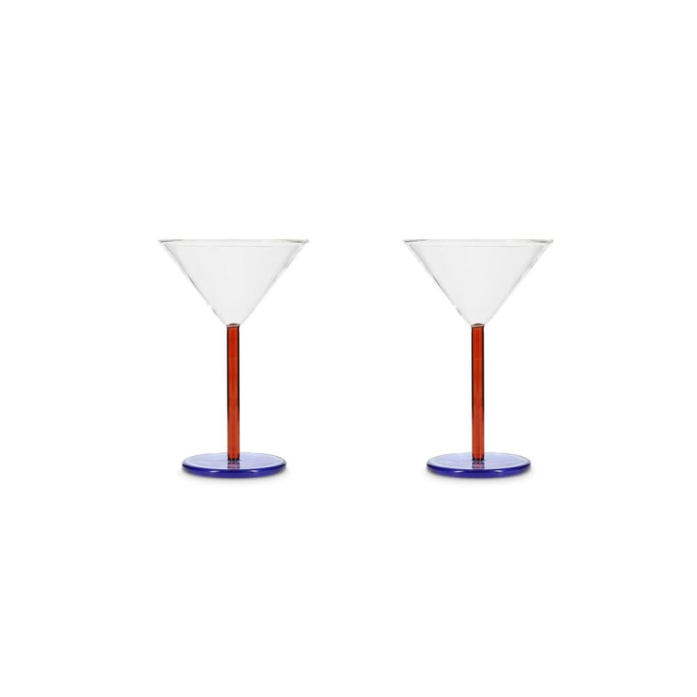 Lot de 2 verre à cocktail multicolore en verre 23cl