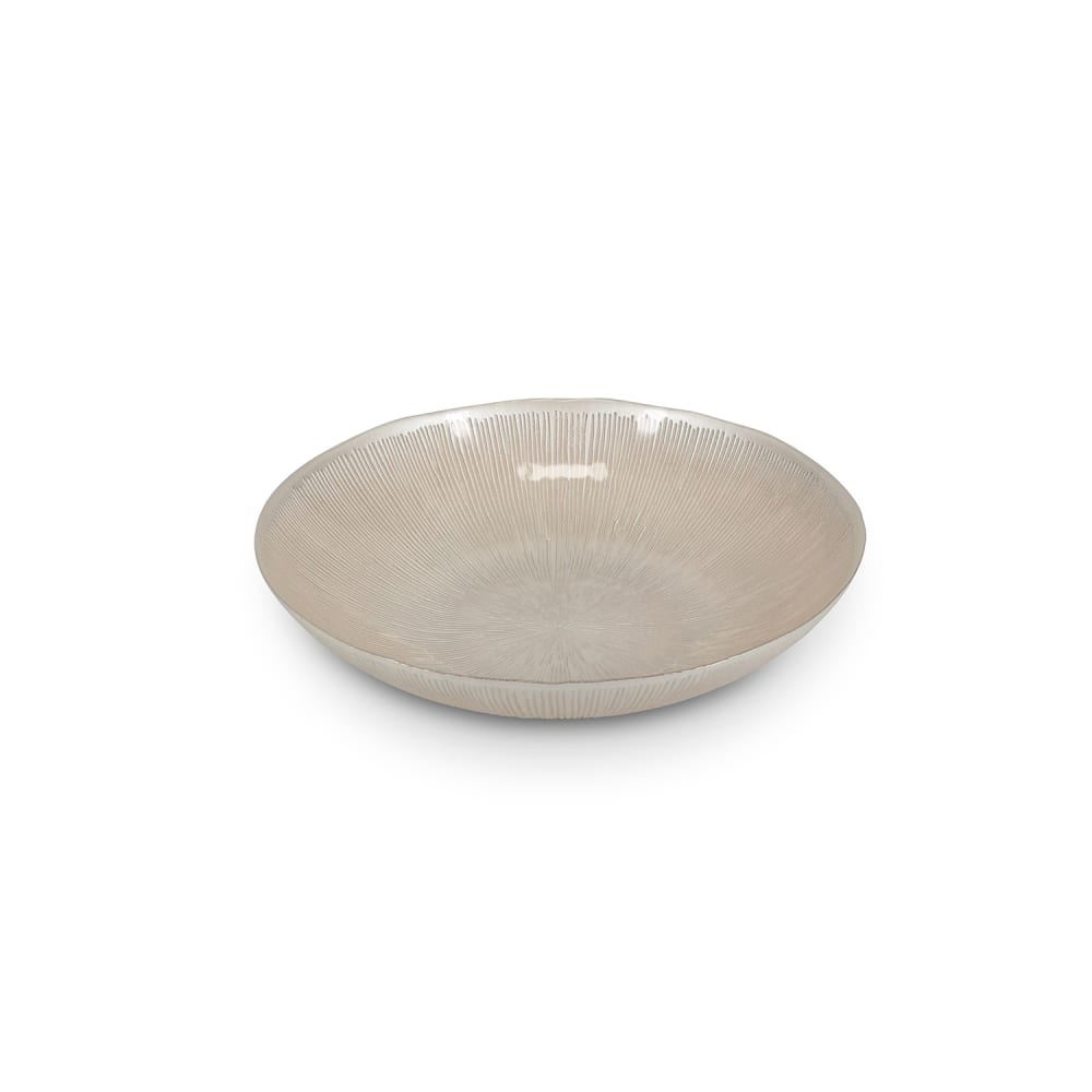 Plat décoratif beige en verre 33xh6cm Plat décoratif beige en verre 33xh6cm