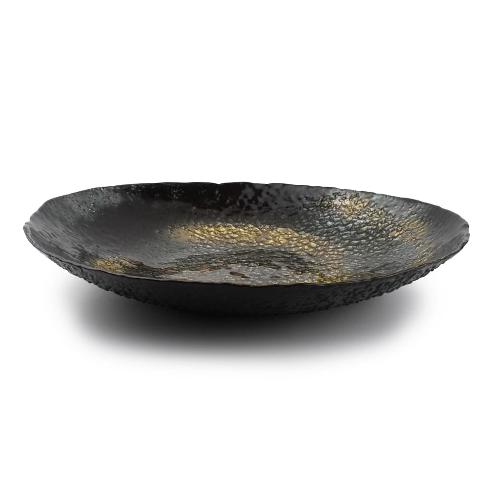 Plat décoratif or en verre 40xh7cm Plat décoratif or en verre 40xh7cm