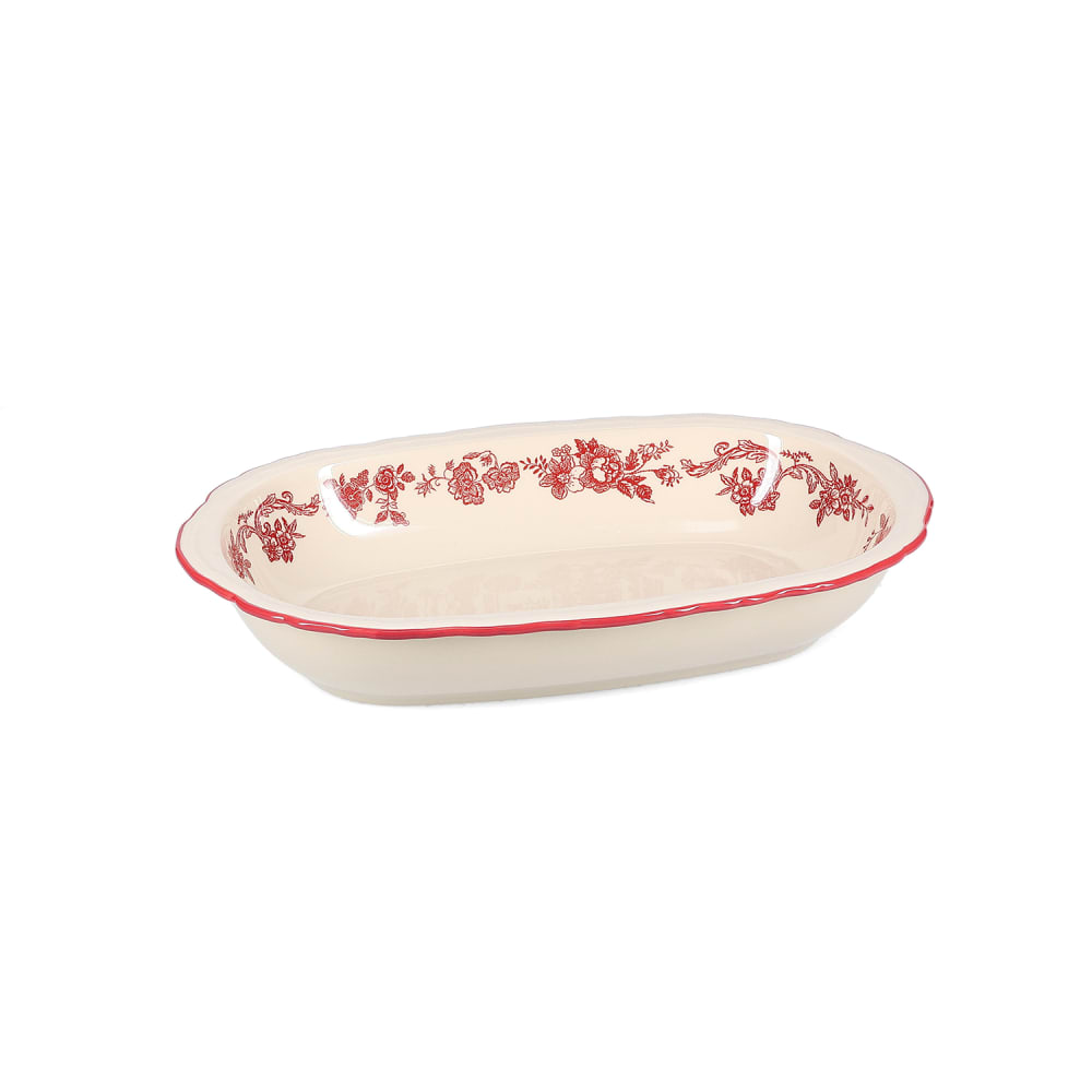 Plat de service rouge en porcelaine 31,5x21xh5,5cm Plat de service rouge en porcelaine 31,5x21xh5,5cm