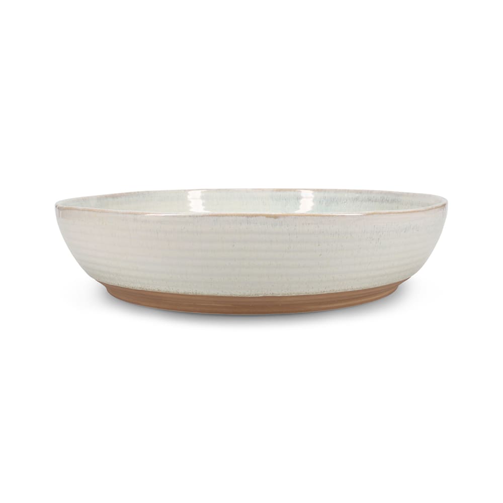 Plat de service beige en grès 32xh7,5cm