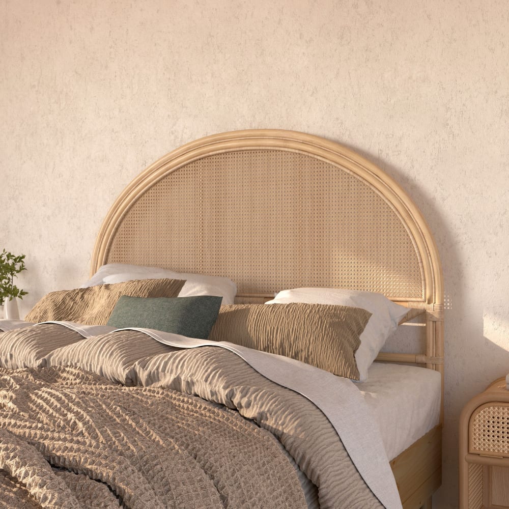 Tête de lit 140 cm en rotin et cannage