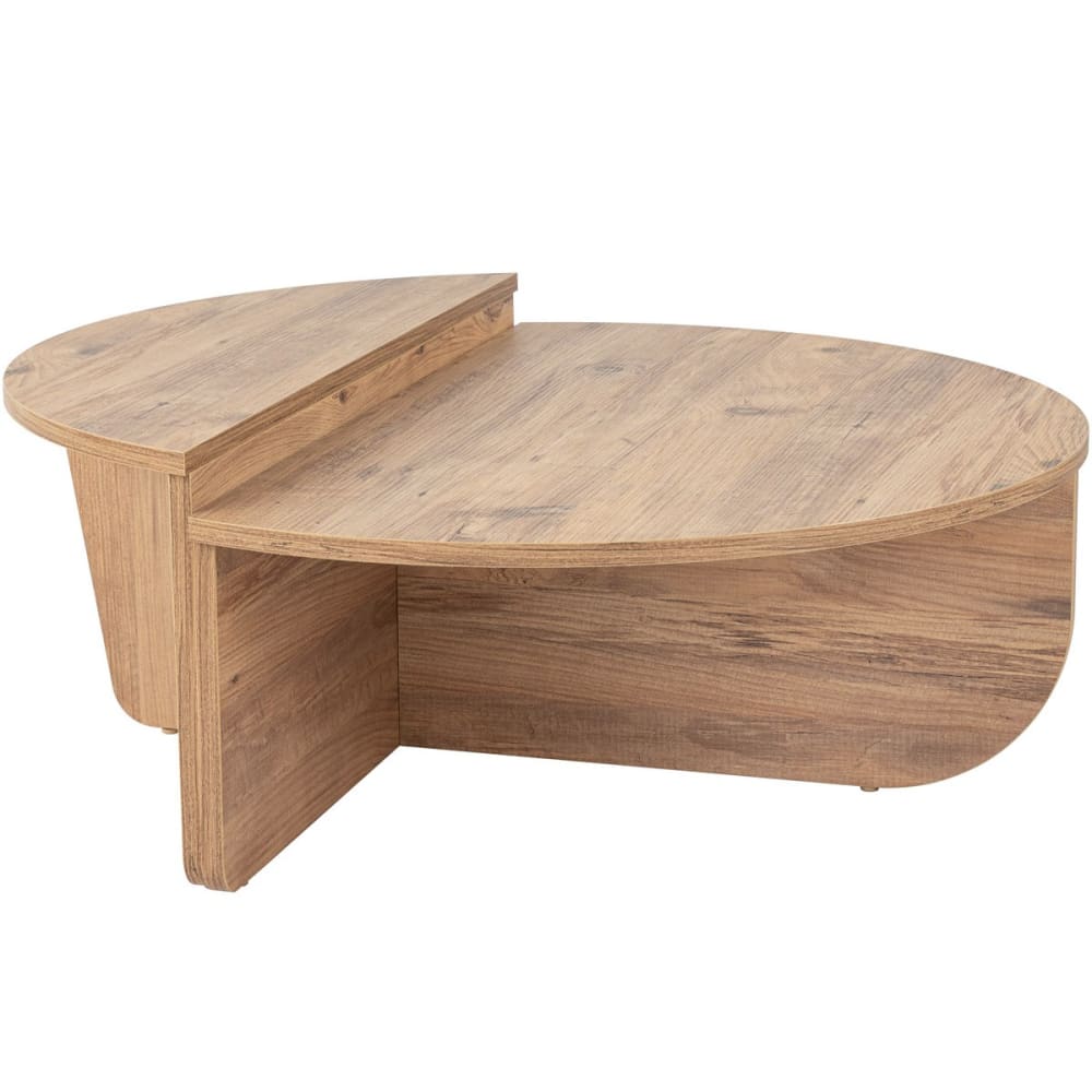 Table basse modulable ronde effet Bois Ø90 cm
