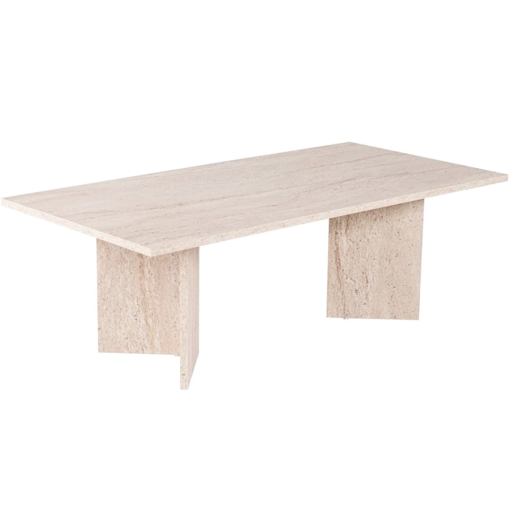 Table basse rectangulaire effet Travertin 119 cm