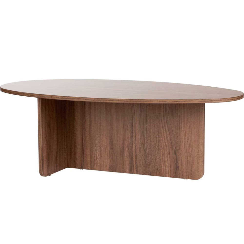 Table basse organique effet Noyer 120 cm