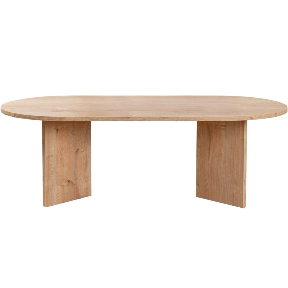 Table basse ovale effet Chêne clair 119 cm