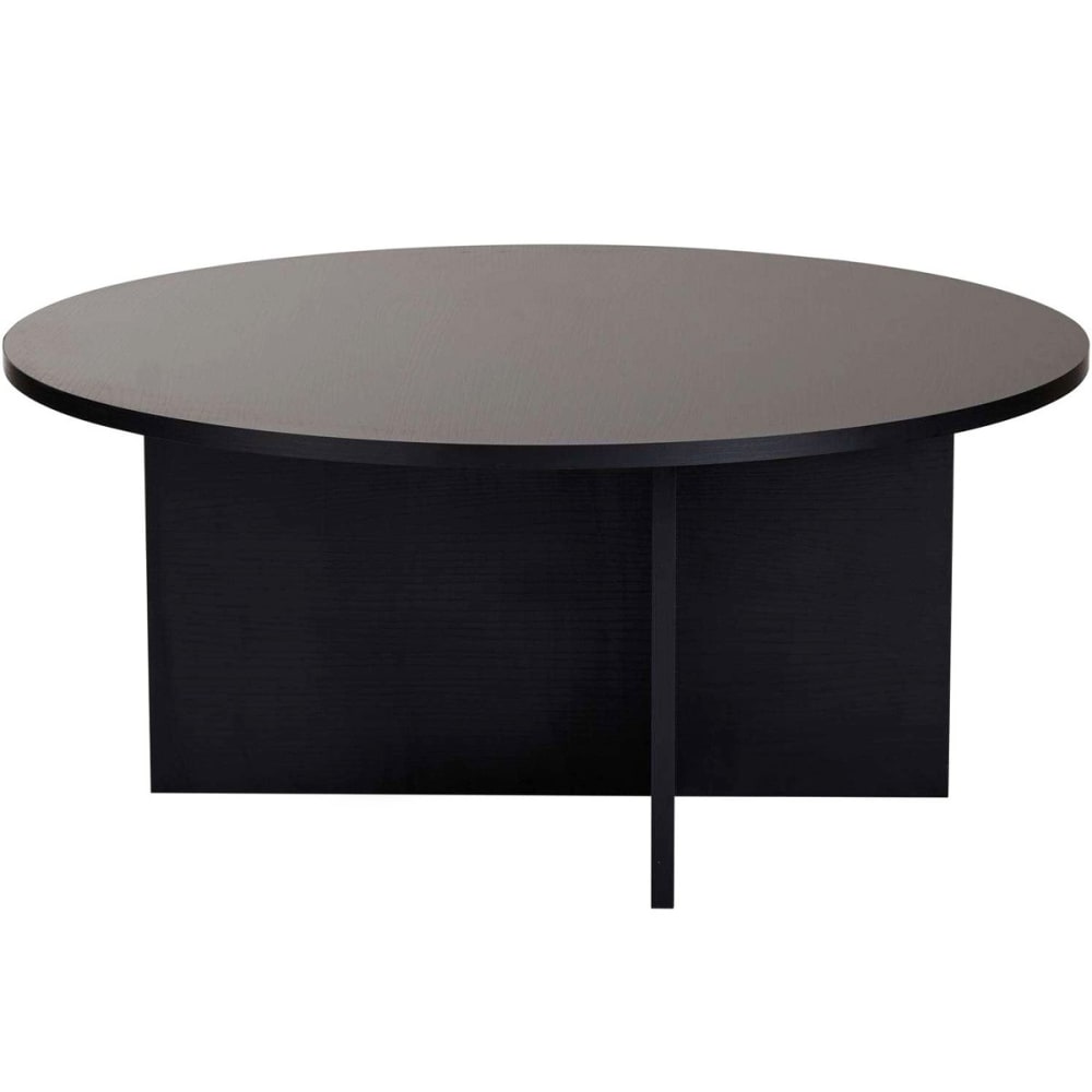 Table basse ronde effet bois noir ø90 cm