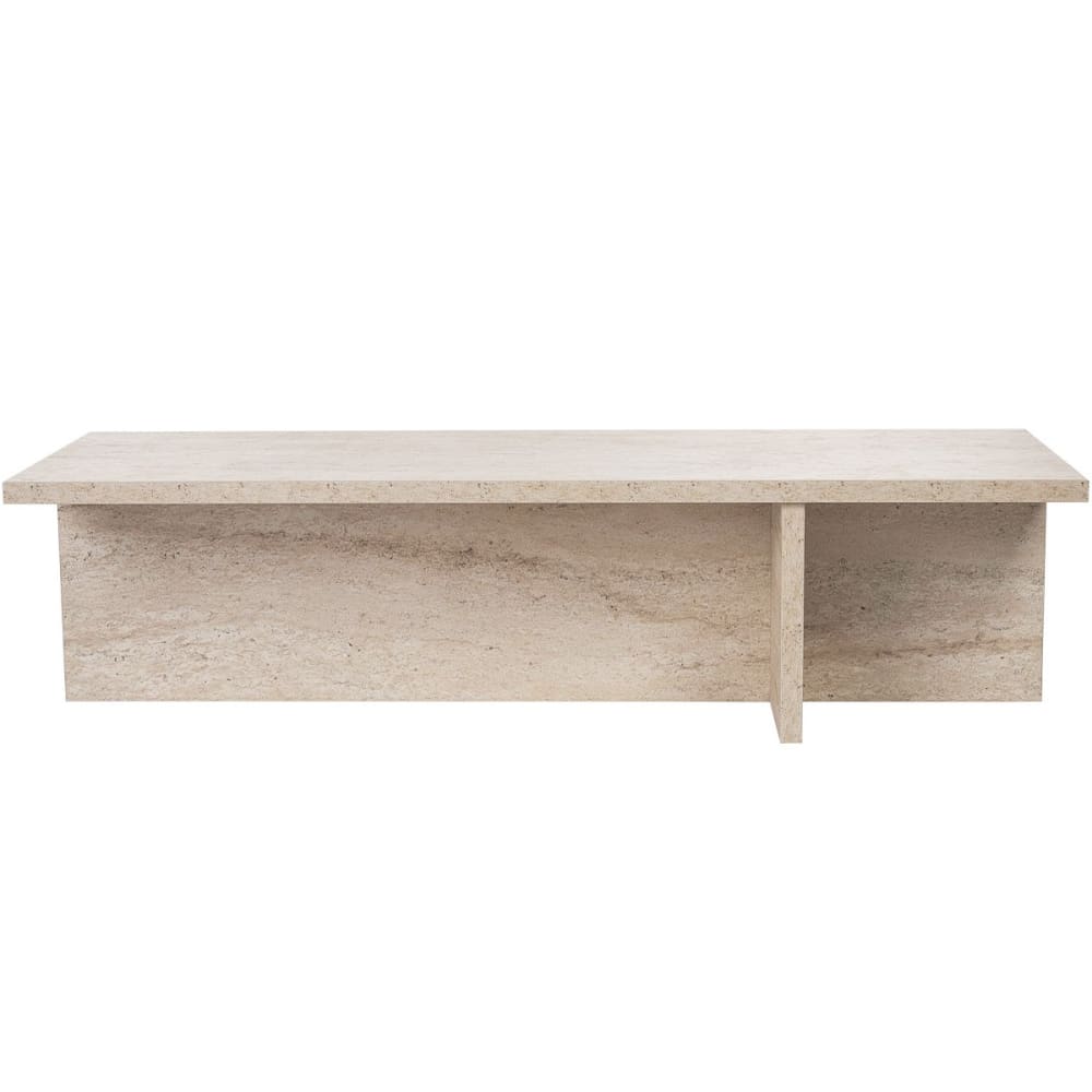Table basse rectangulaire effet travertin 120 cm