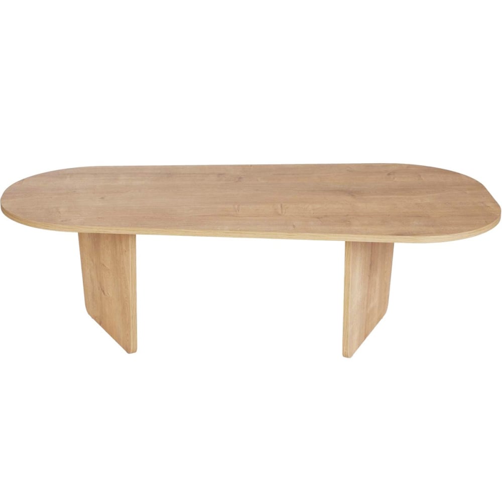Table basse organique effet Chêne clair 130 cm