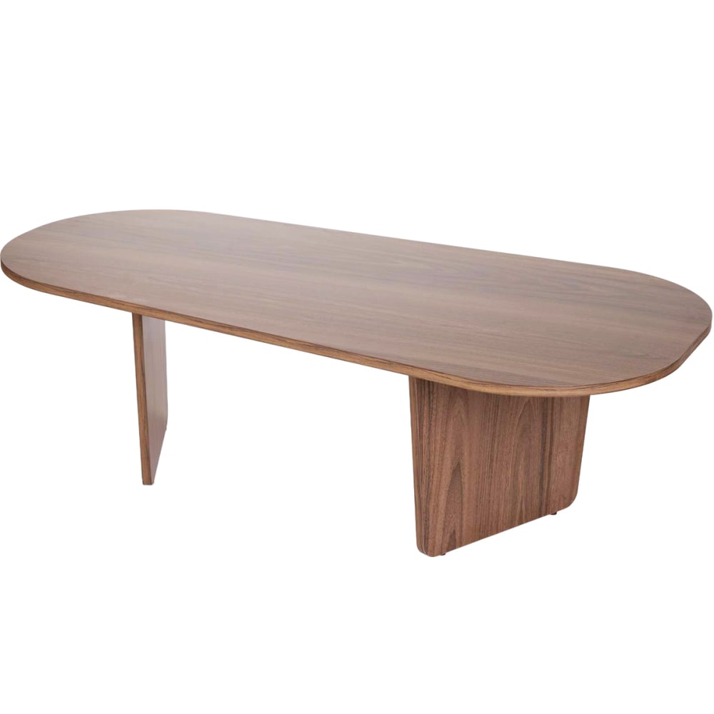 Table basse organique effet Noyer 130 cm