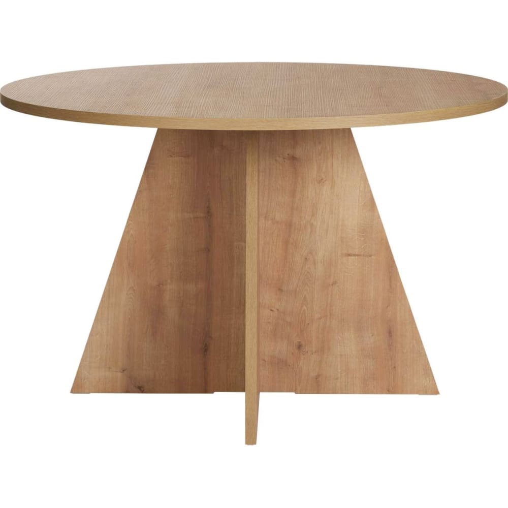 Table à manger ronde effet Chêne 5 à 6 pers. Ø120 cm