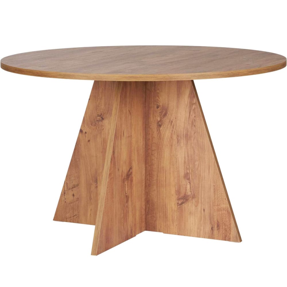 Table à manger ronde effet bois 5 à 6 pers. Ø120 cm