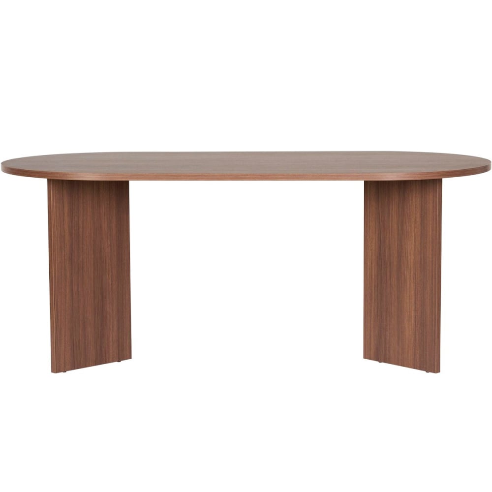 Table à manger ovale effet Noyer 8 pers. 180 cm