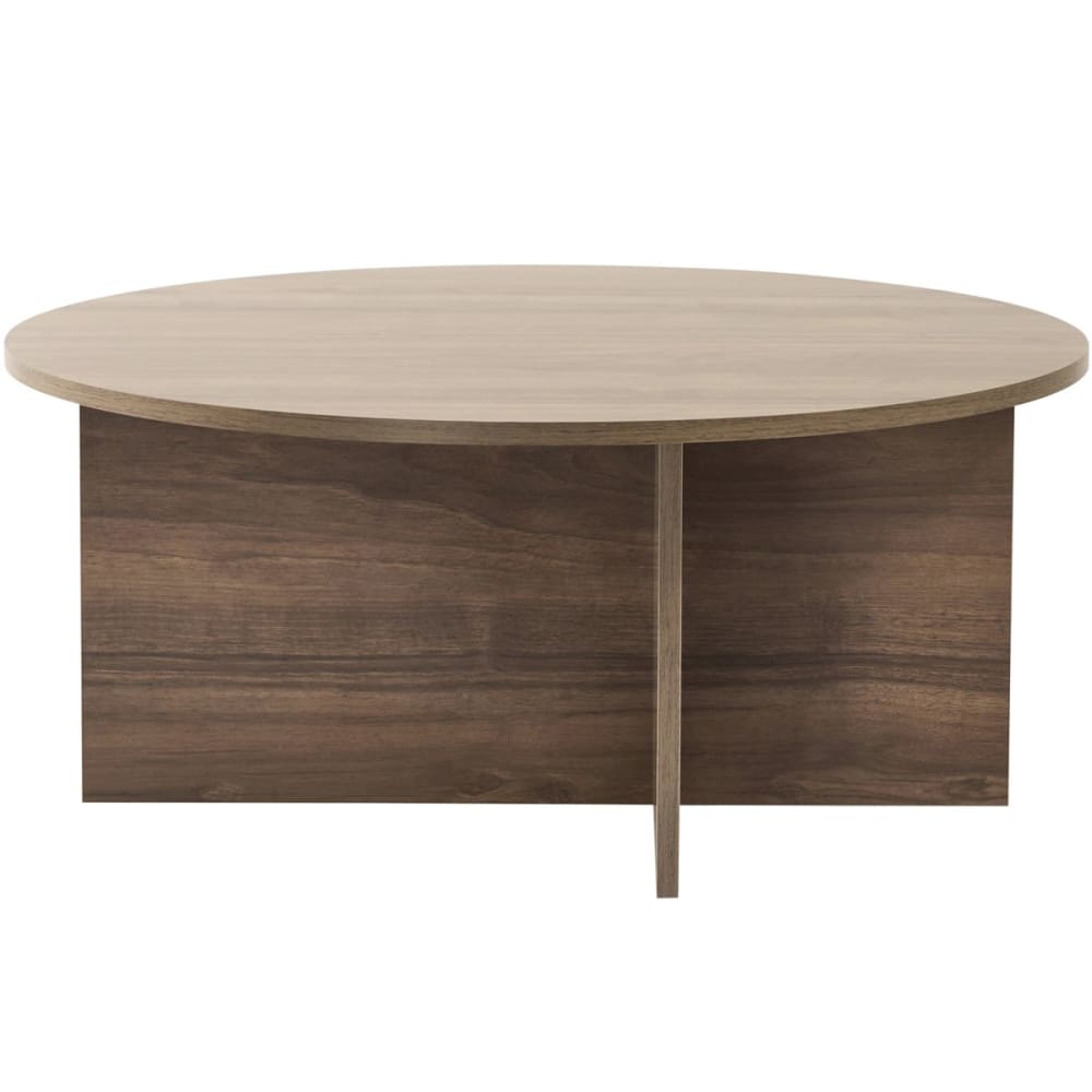 Table basse ronde effet Noyer Ø90 cm