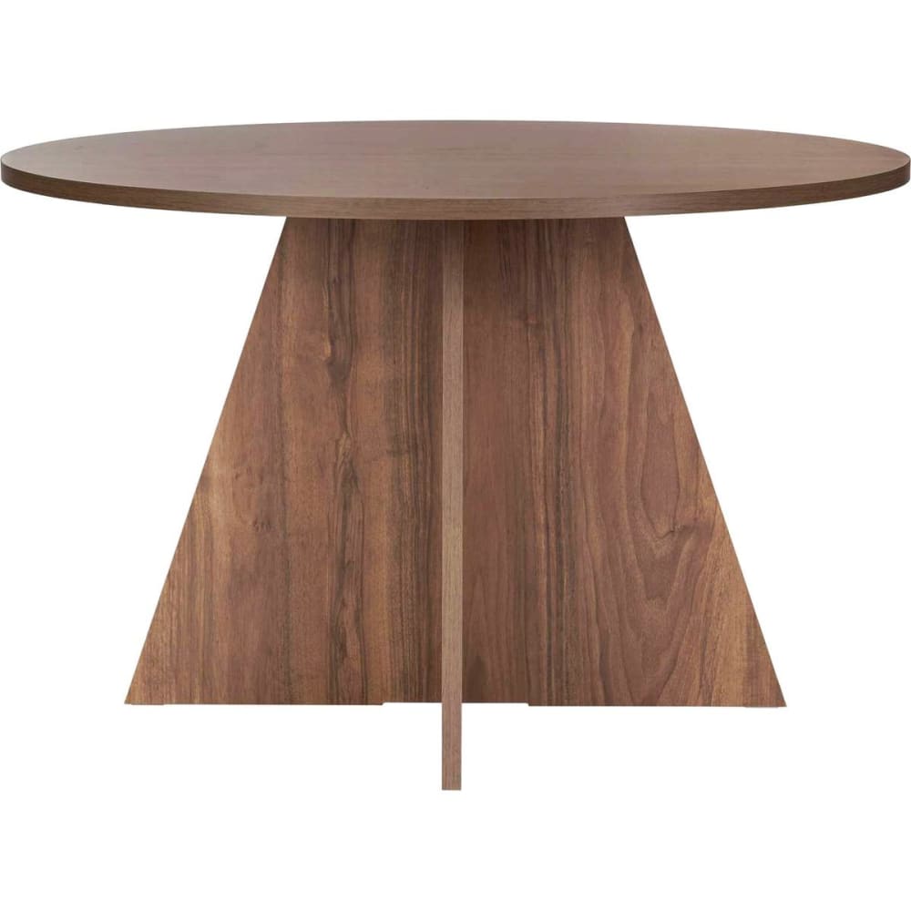 Table à manger ronde effet Noyer 5 à 6 pers. Ø120 cm
