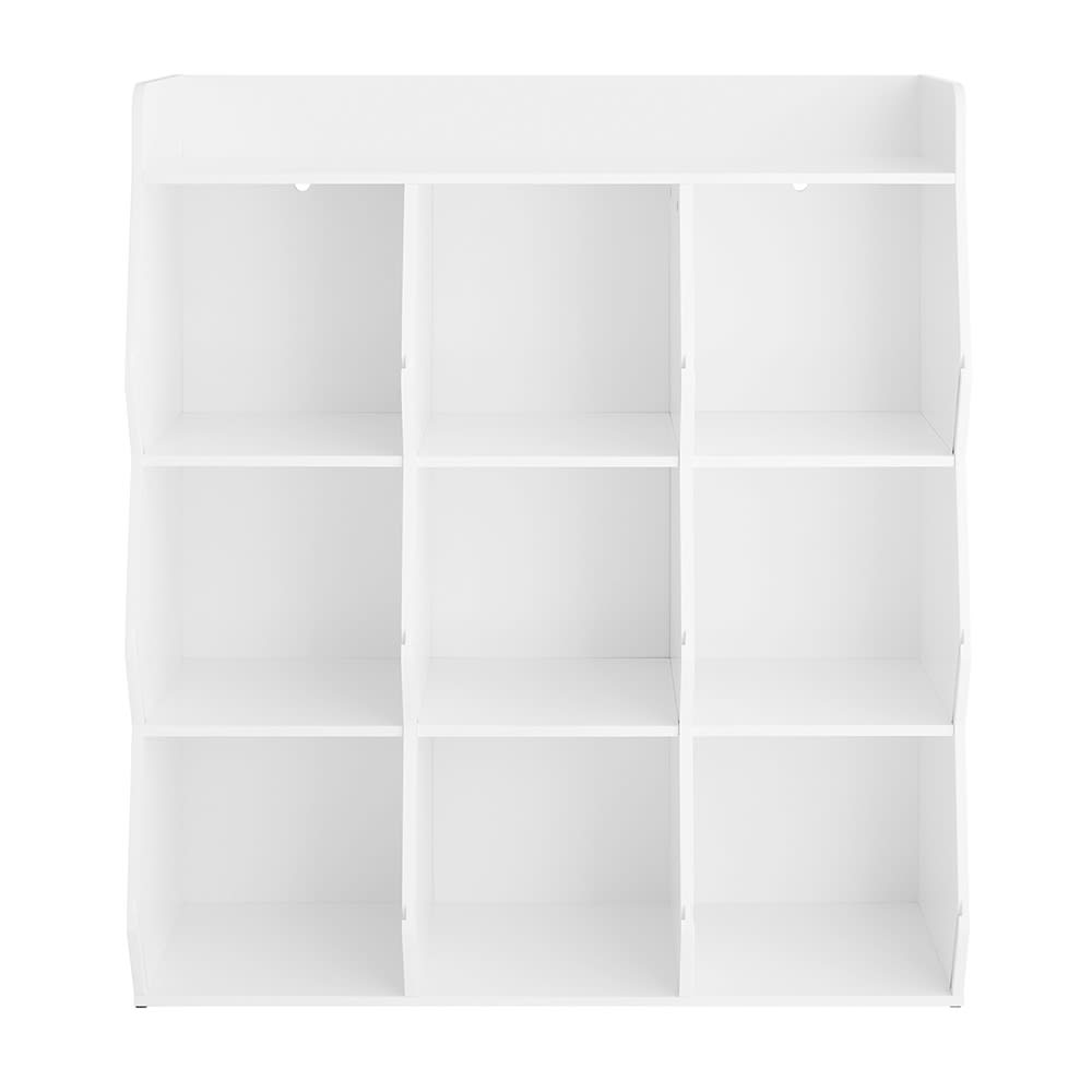 Bibliothèque enfant 9 étagères blanc 95x34x105cm moderne
