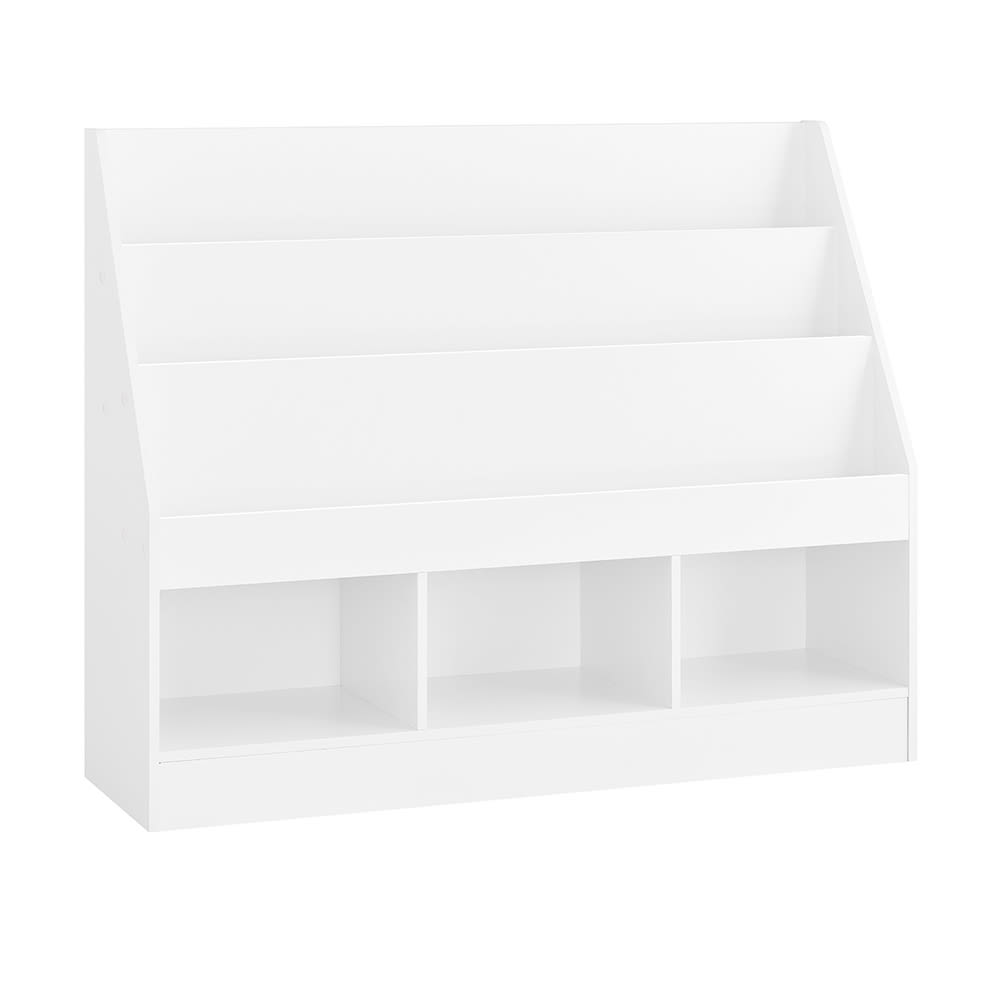 Bibliothèque enfant à 3 étagères blanc 100x29.8x80cm minimaliste