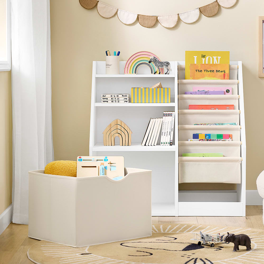 Kinderregal mit 3 fächern weiß 80x40x80cm funktional - Maisons Du