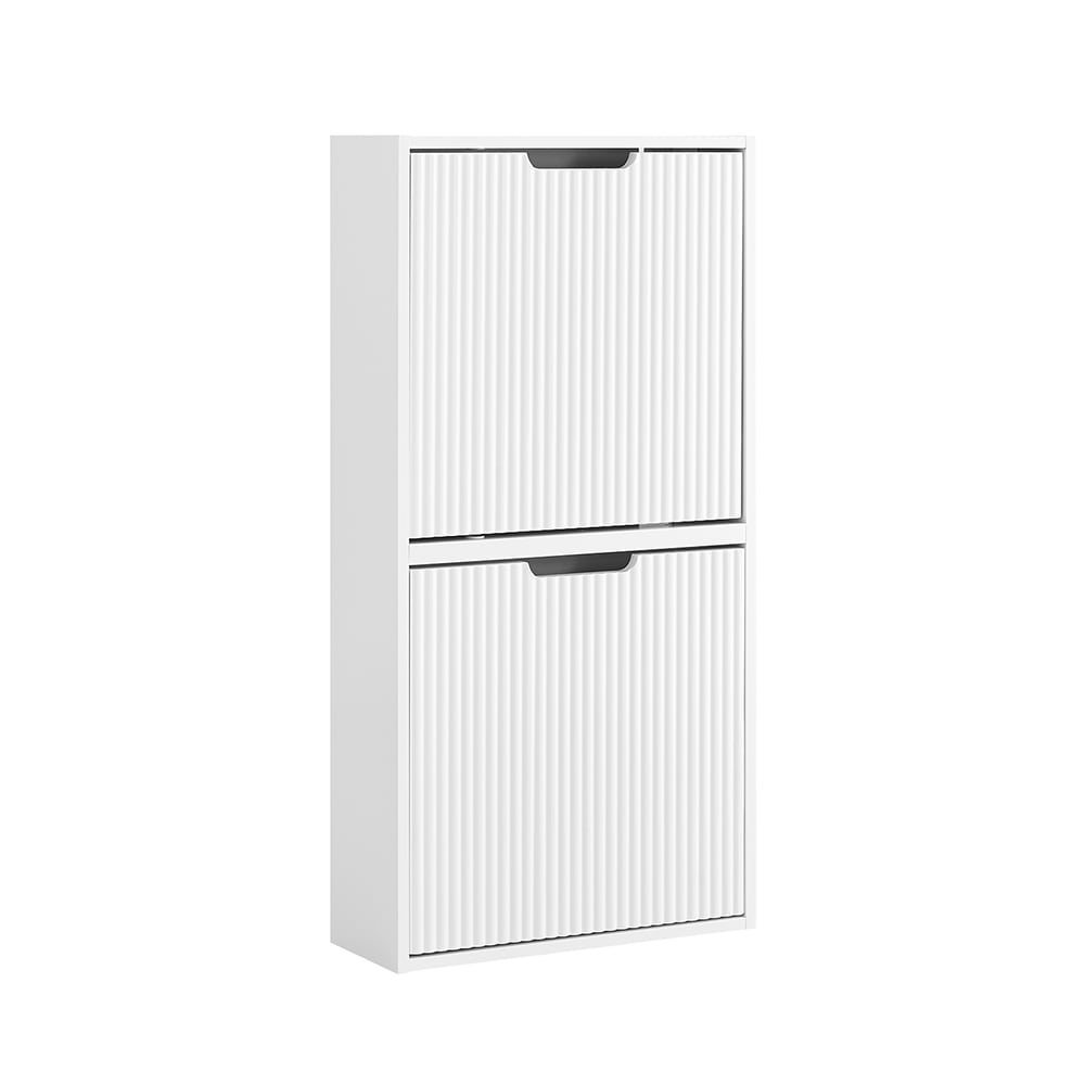 SoBuy Schuhschrank mit 2 türen weiß 50x19x99.6cm nordisch style modern - Spanplatte