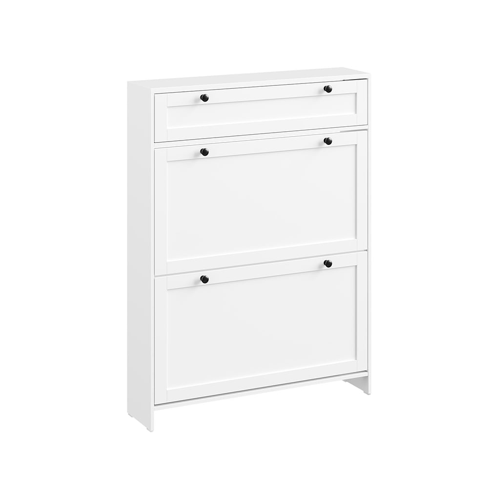 SoBuy Schuhschrank mit einer schublade weiß 80x19x107cm modern style modern - Spanplatte