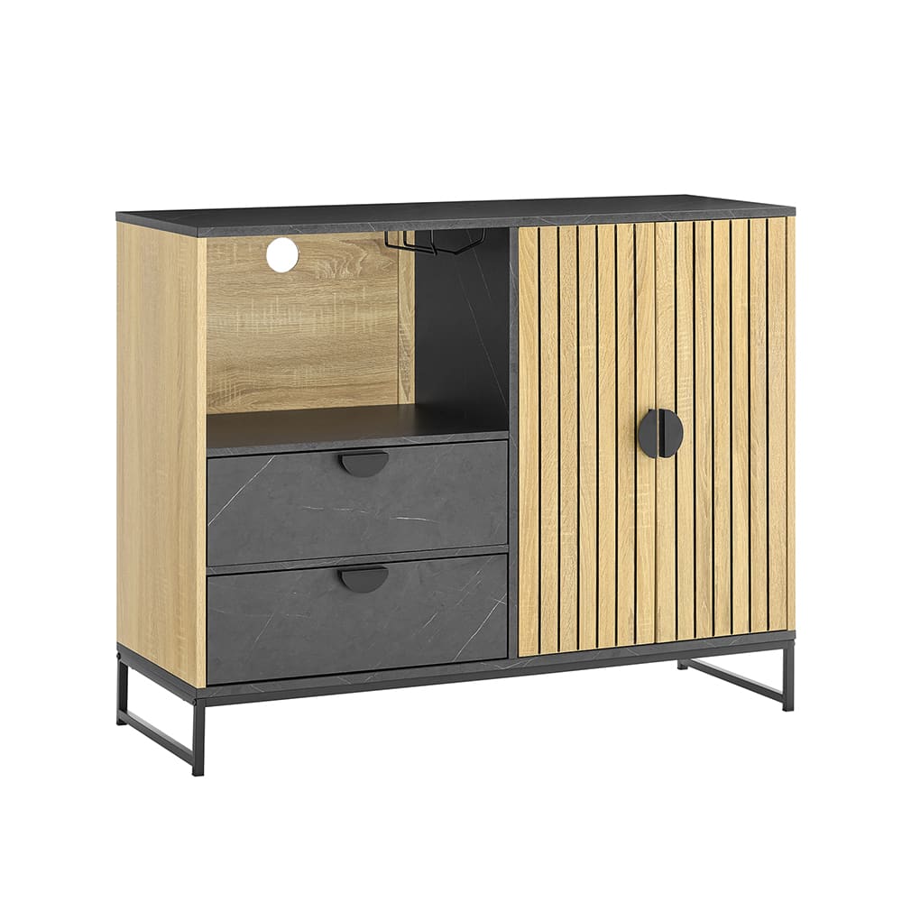 Sideboard Mit Zwei Schubladen Holzfarbe 107X40X85.4Cm Industriell
