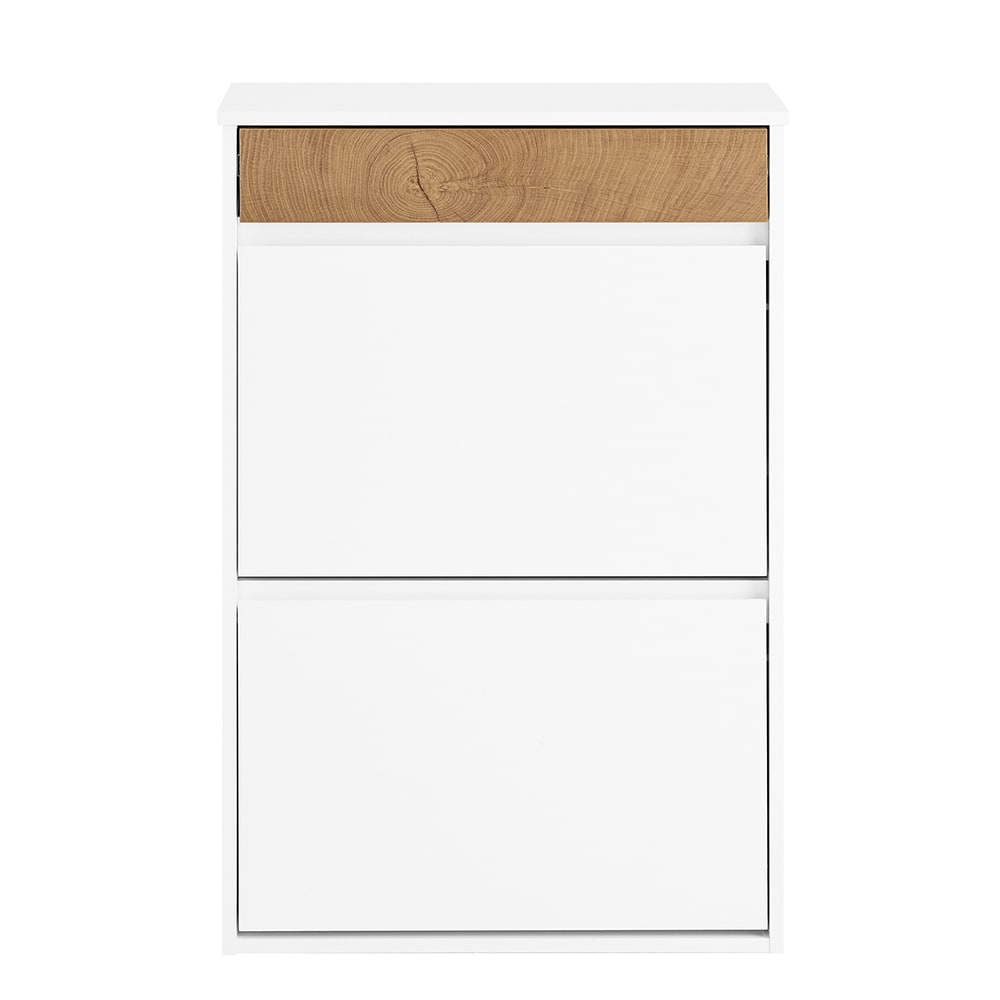 Schuhschrank Mit 2 TüRen Weiß 61X26X91Cm Funktional