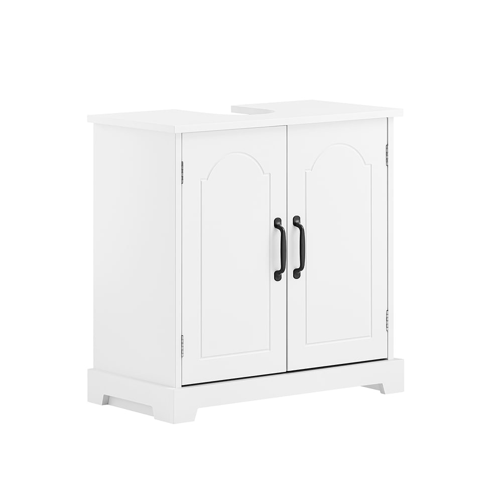 Meuble sous-vasque à deux portes blanc 60x30x60cm moderne