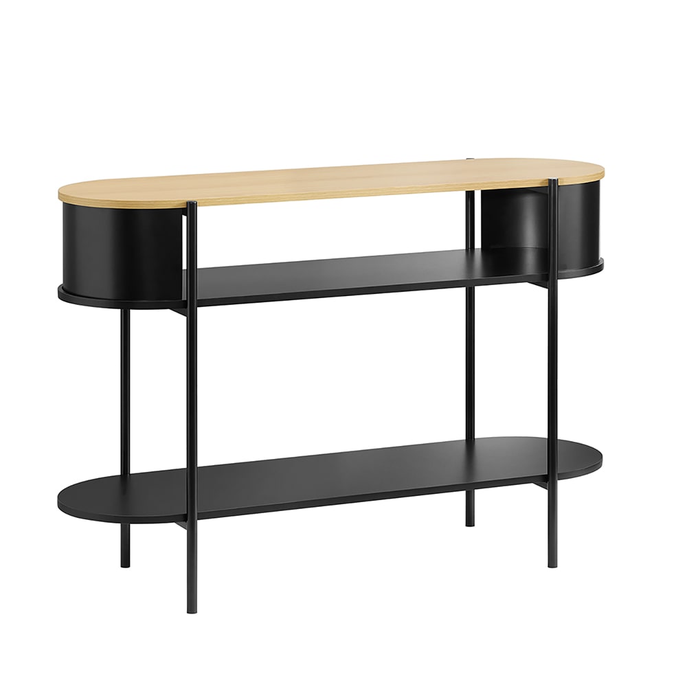 Console d'entrée à 3 étagères noir 110x39x76.2cm industriel