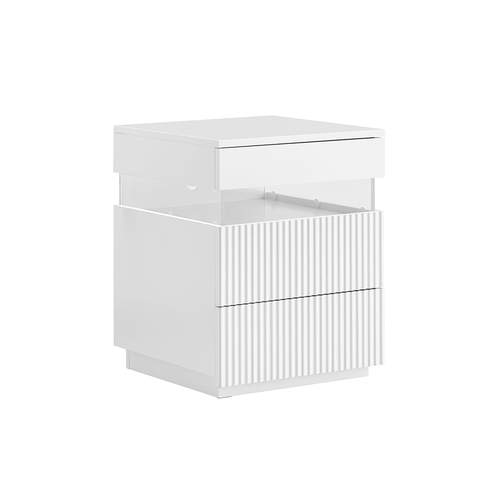Table de chevet à 3 tiroirs blanc 41x40x52cm moderne