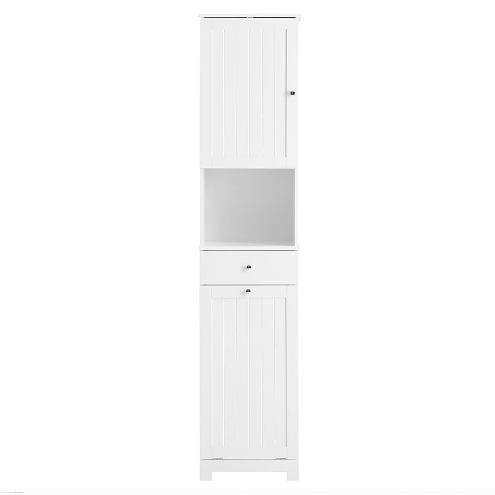 Badezimmerhochschrank Mit Einer Schublade Weiß 40X38X180Cm Funktional