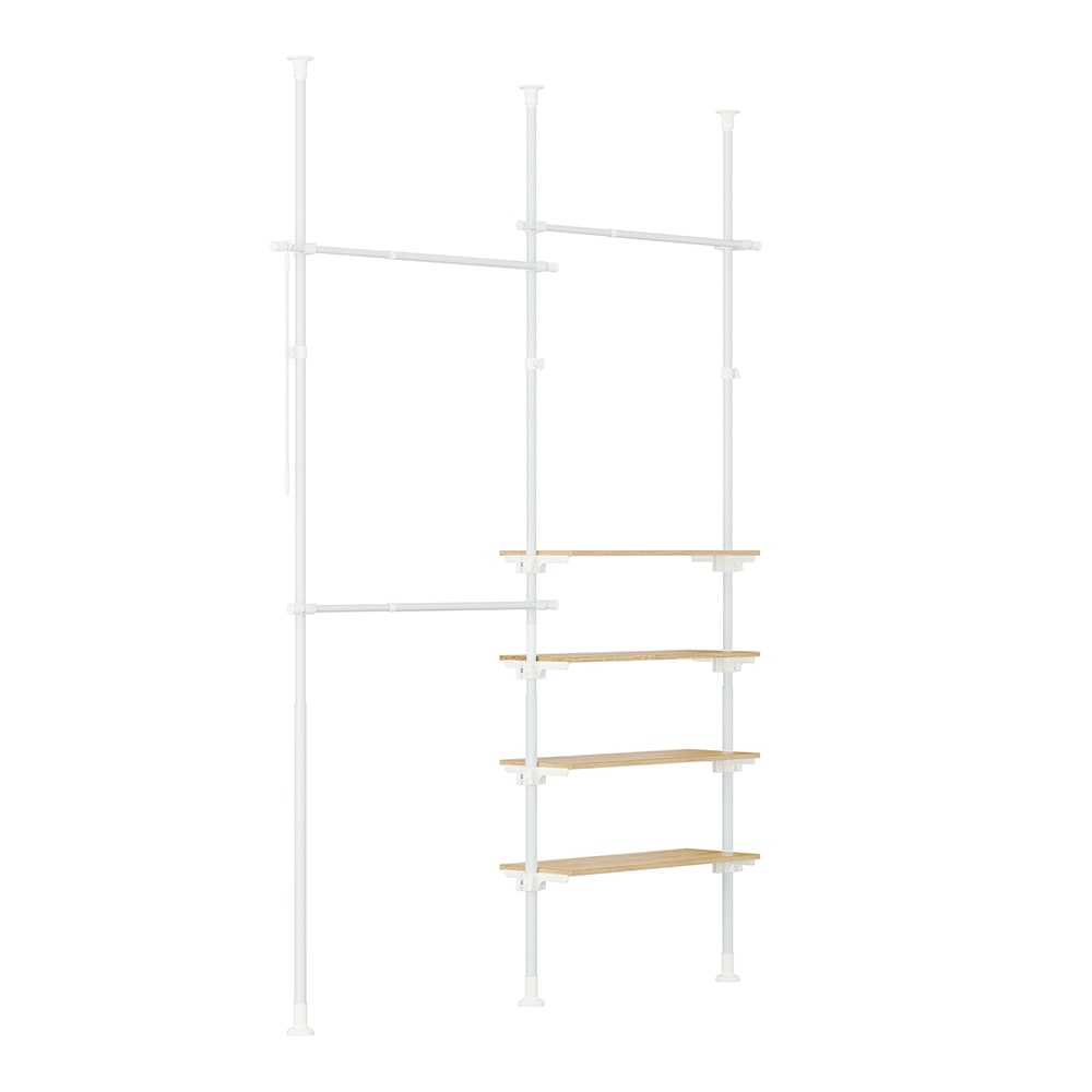 GarderobenstäNder Mit 4 Etagen Weiß 138X24.2X295Cm Funktional