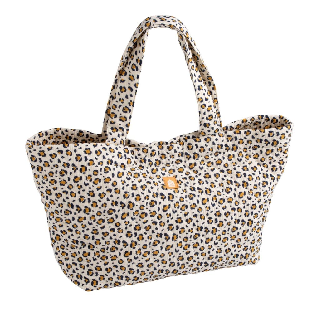 Sauthon Gesteppte Tragetasche aus Baumwollgaze mit Leopardenmuster BEIGE BAUMWOLLE Baby