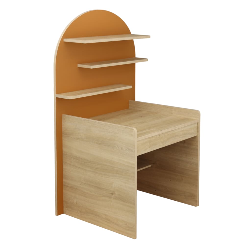Kinderschreibtisch - Holzdekor Eiche Sepia Bogenform - Maisons Du