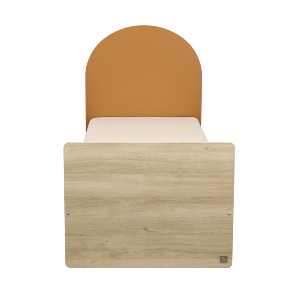 Juniorbett 90 x 190 – Design in Sepia-Eiche – Kopfteil in