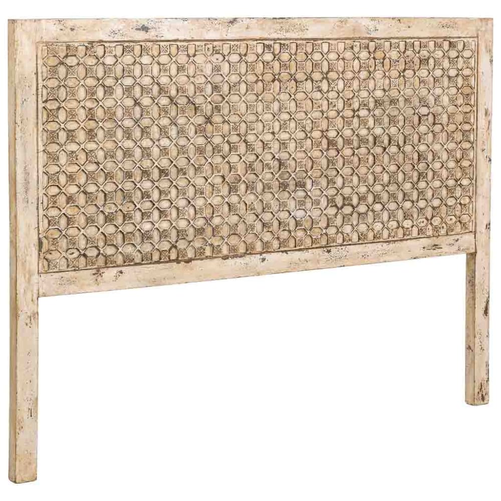 Tête de lit artisanale en bois beige 160 x 3 x 120 cm (h)