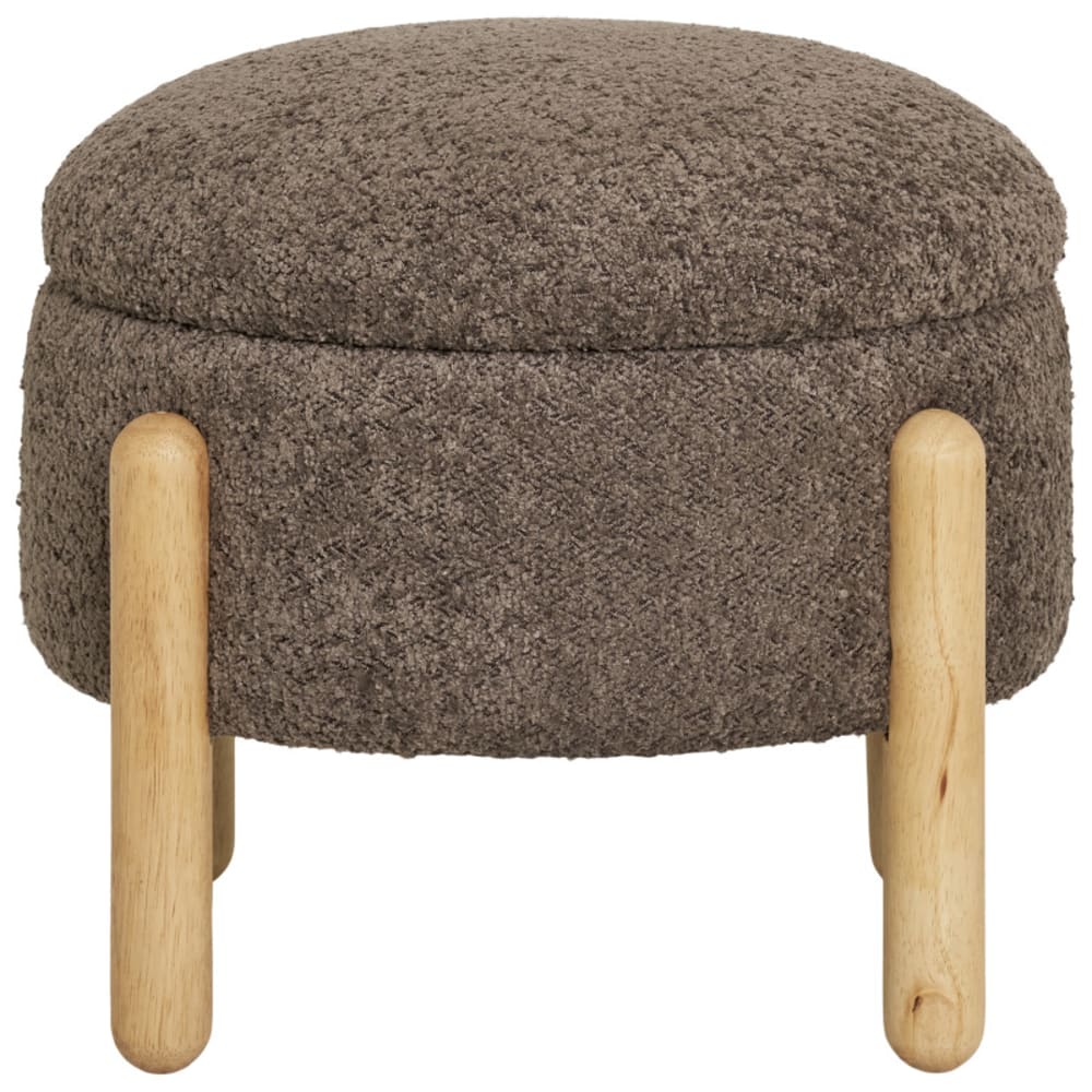 pouf avec rangement en - marron