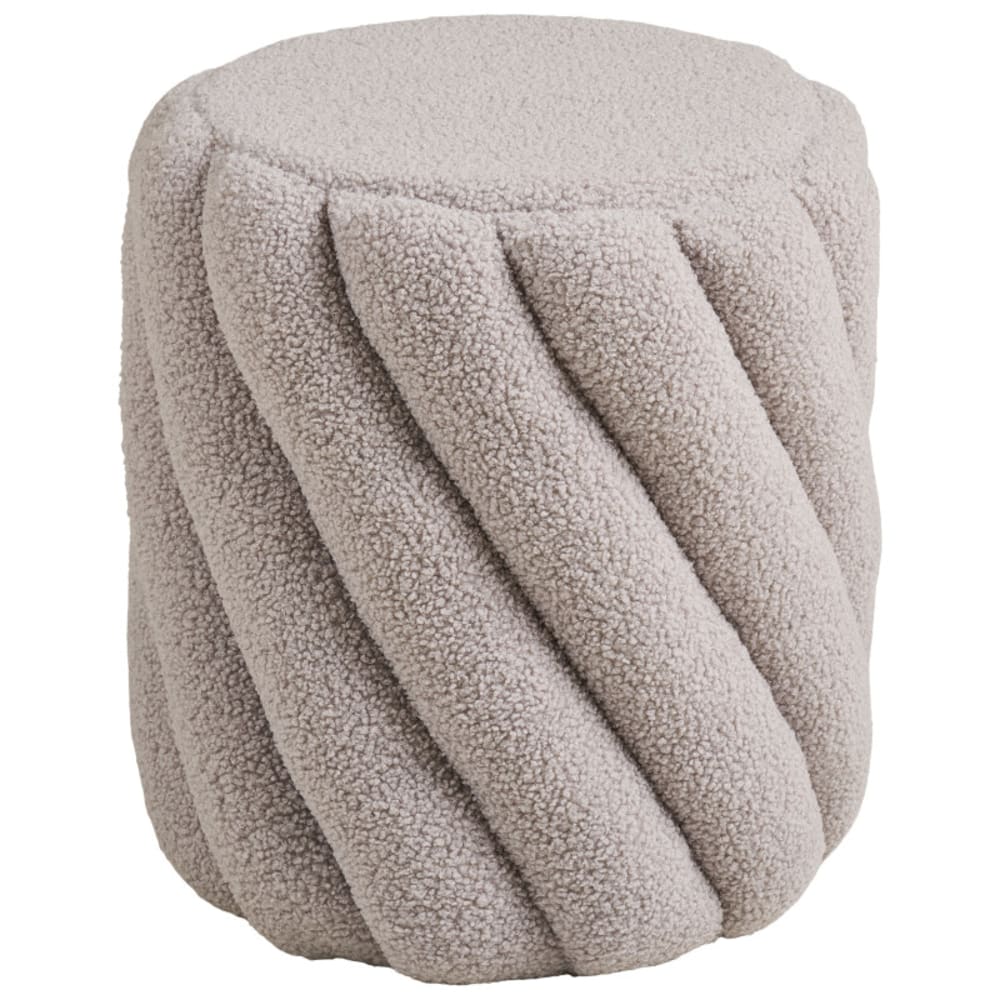 pouf en tissu gris ø38
