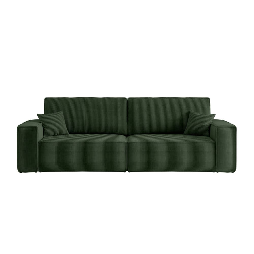 Canapé droit 3 places FARAH convertible en velours côtelé