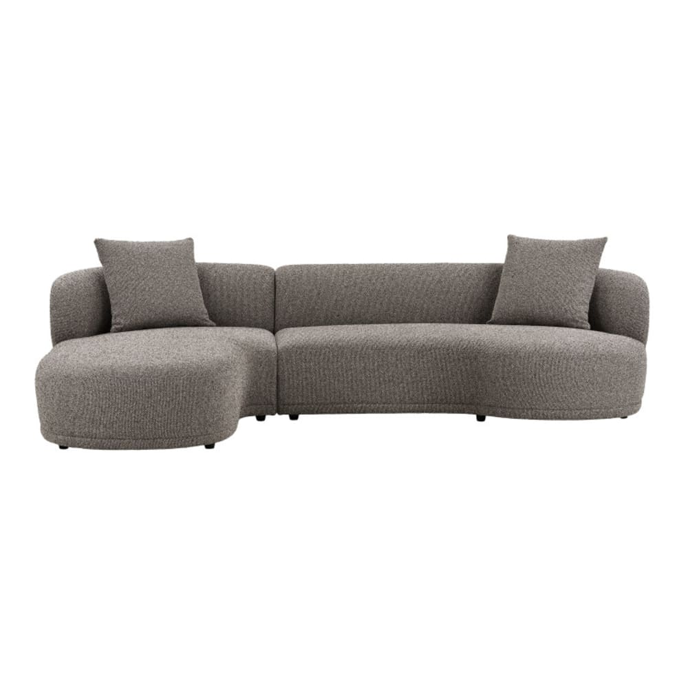 MALIBU-Canapé d'angle gauche en tissu taupe