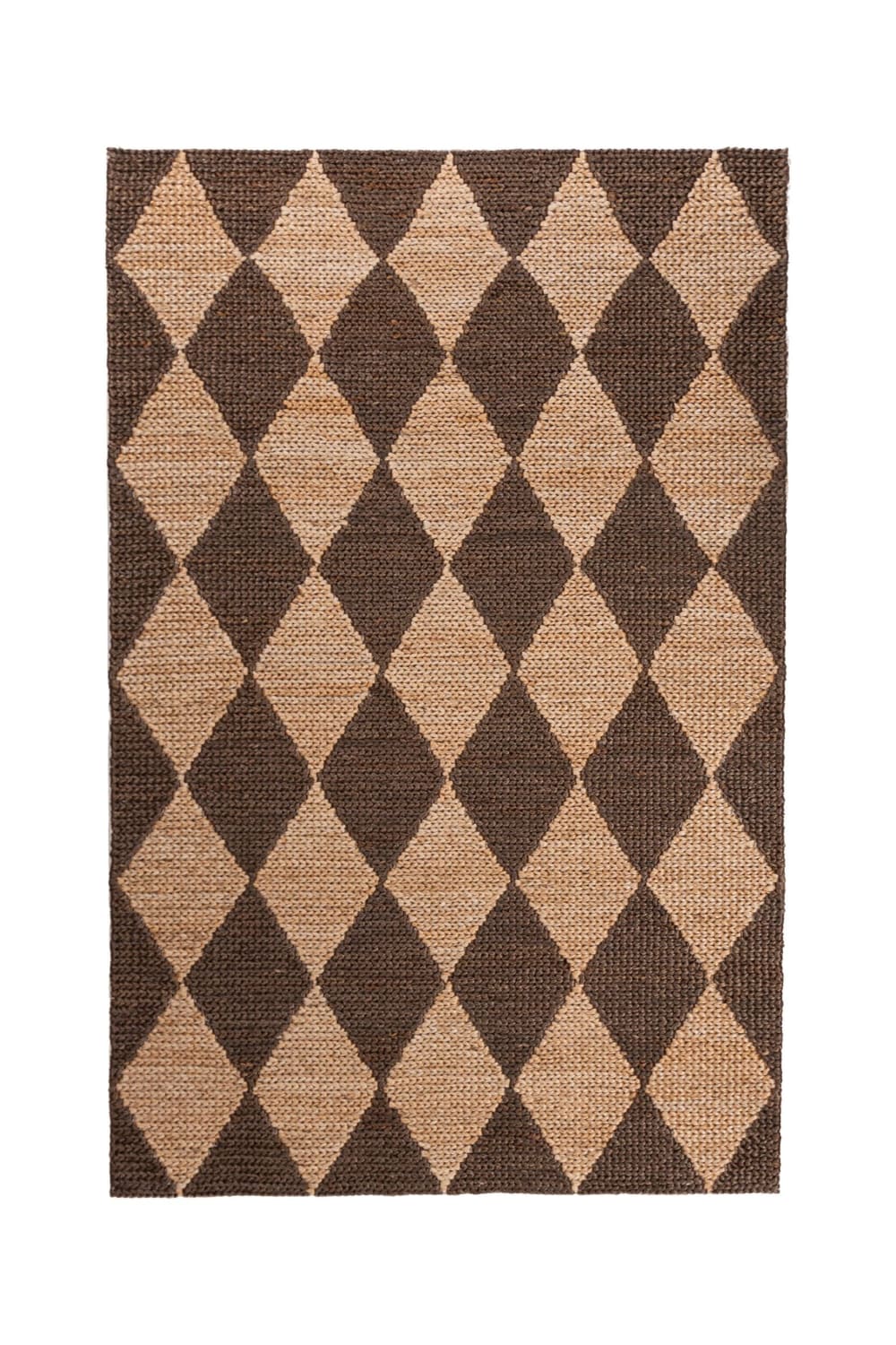 Tapis en jute marron et marron foncé 120x170cm