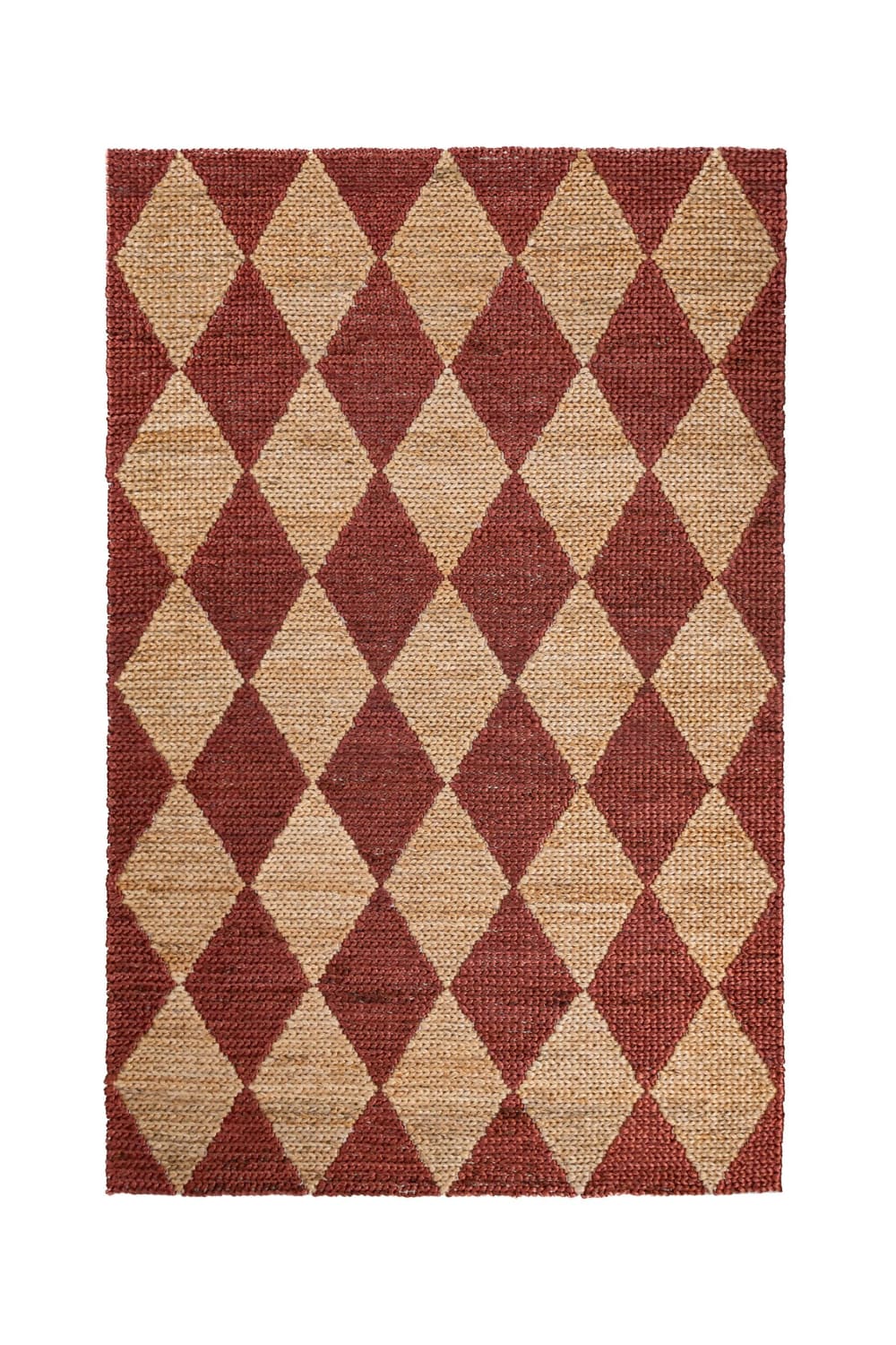 Tapis en jute marron et terracotta 120x170cm