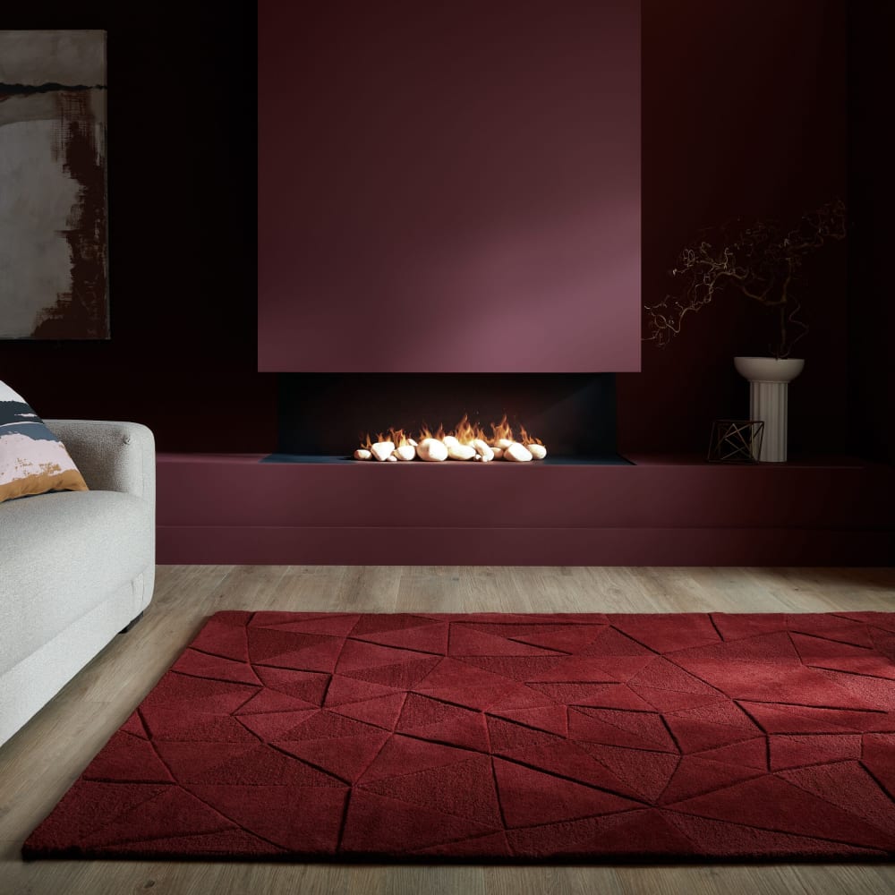 Tapis en laine rouge 120x170cm — vue 3