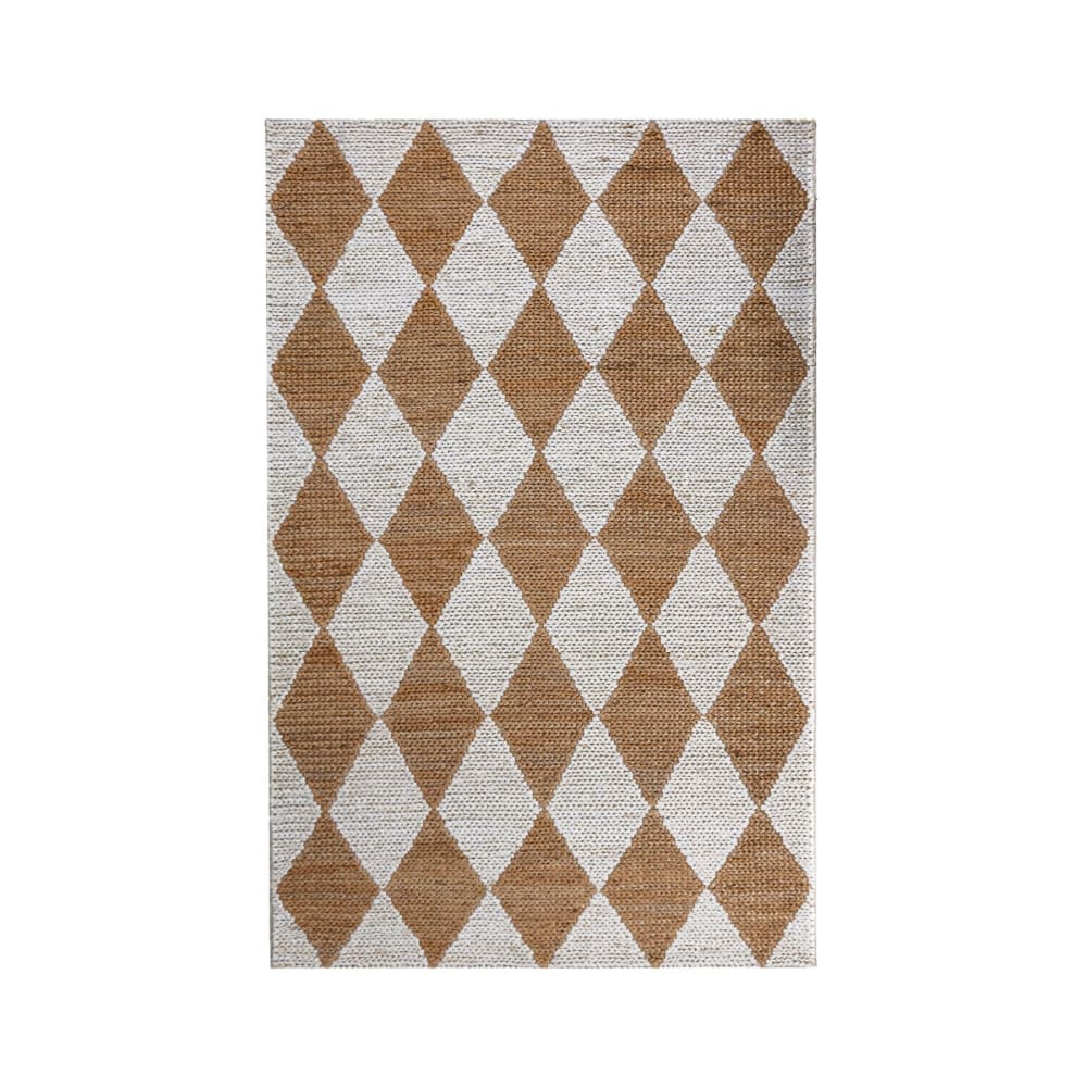 Tapis en jute marron et blanc 160x230cm