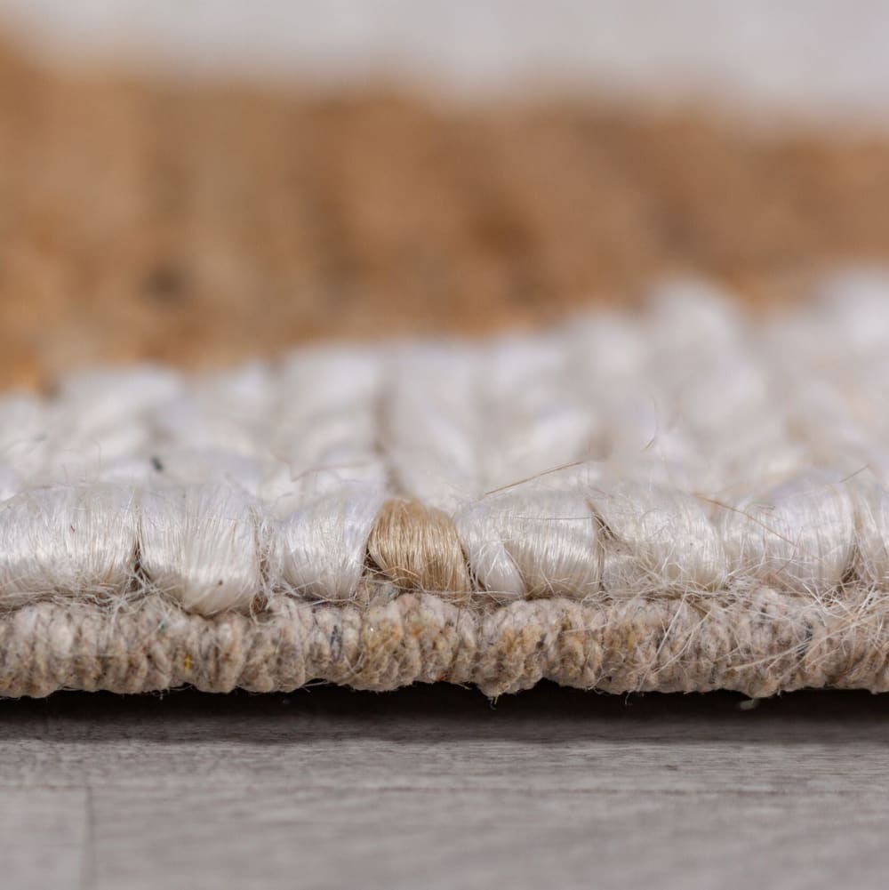 Tapis de couloir en jute marron et blanc 80x230cm — vue 4