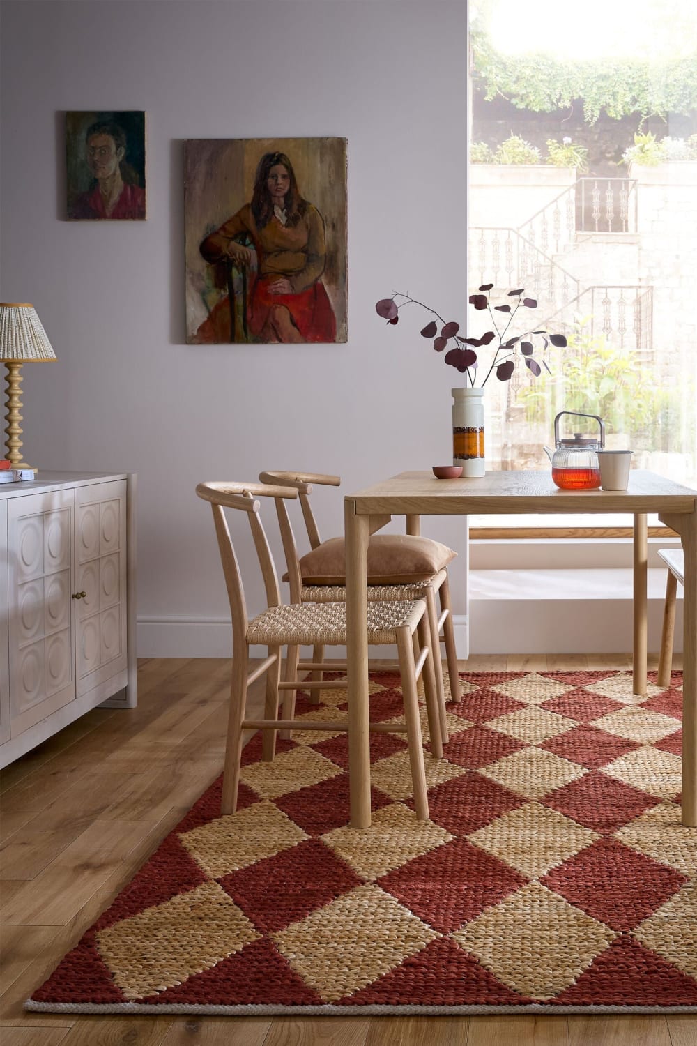 Tapis en jute marron et terracotta 160x230cm — vue 3
