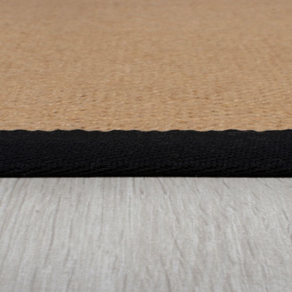 Tapis de couloir en jute à bordures, marron et noir 60x230cm — vue 4