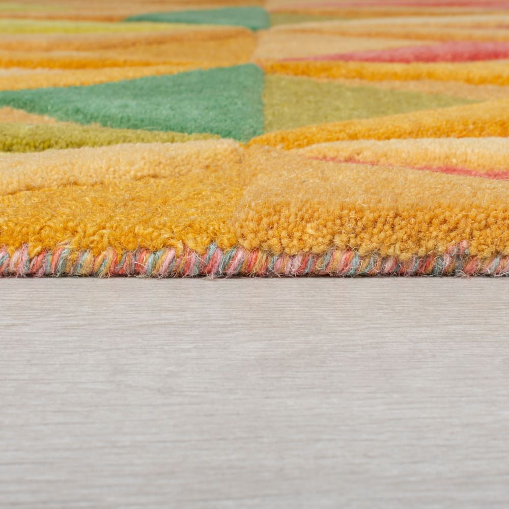 Tapis en laine bleue, violette, jaune, rose et verte 200x290cm — vue 4