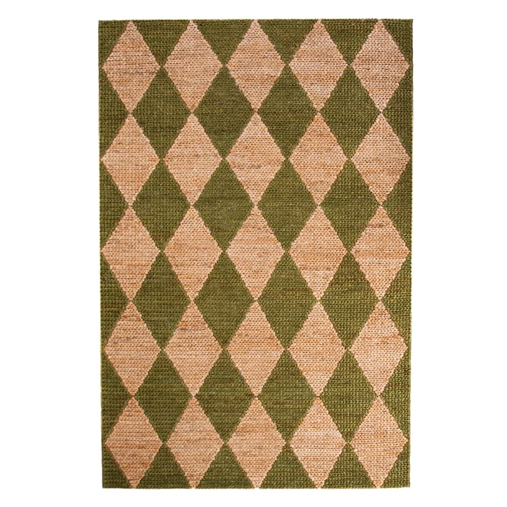 Tapis en jute marron et vert 120x170cm