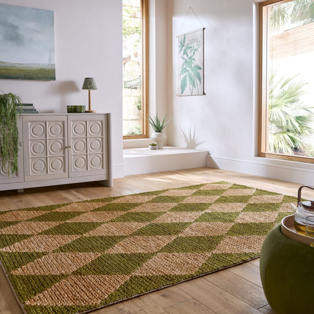 Tapis en jute marron et vert 120x170cm — vue 3